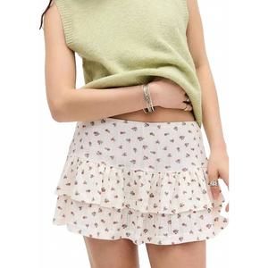 NEW LOUCIA summer lovin' pointelle tiered mini skirt in cream